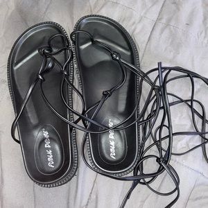 Public desire Jesus platform leather sandals